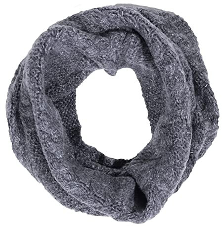 VERO MODA Damen Loop Schal VMPica Tubescarf gestrickter Schlauch-Schal 10249557 medium grey melange