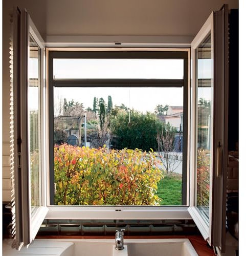 WERKA PRO Moustiquaire Enrouleur de fenêtre Aluminium Gris Anthracite 100 x 160 cm