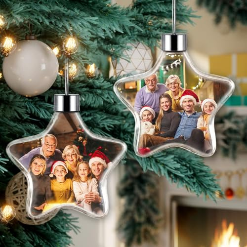 DPDP Bola de Navidad Personalizada con Foto -Decoración Navidad Personalizada con Foto, Adornos Navidad Personalizados para Decorar el Árbol de Navidad, Regalo para Familiares, Amigos