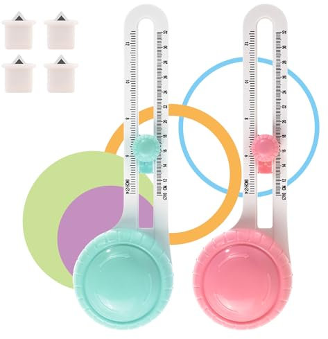 Nizirioo 2 Pièces Coupeur De Papier Circulaire, Coupeur De Cercle Réglable Coupe Cut Paper Circle Rotary Circle Pour Diy Outils De Coupe De Papier Cartonné, Boussole Coupe-Papier Scrapbooking