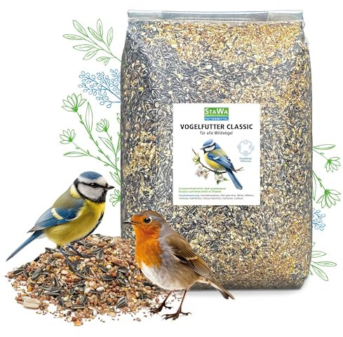 StaWa Vogelfutter Classic, Wildvogelfutter für Waldvögel und Gartenvögel, ausgewogene Ganzjahresmischung, 10 kg