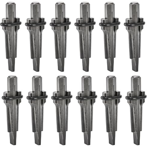 Coloch 12 Pack Wedge and Feather Shims, 5/8 Inches Heavy Duty Rock Splitting Wedges Stone Splitter Hand Tools for Rock, Stone, Concrete, Marble, Granite