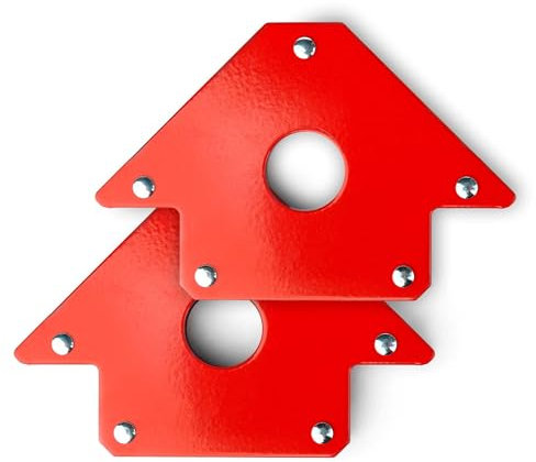 Wiltec Kit 2x Aimants de soudure avec Force de maintien de 11 kg, Équerre magnétique de 120 x 80 x 15 mm, 45°, 90°, 135°, Positionneurs de soudage