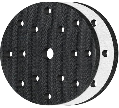 KONGMING 2 Pezzi 150 mm Forma Spugna Levigatura Pads 15 Fori Gancio e Loop Interfaccia Pads per levigatrice rotorbitale