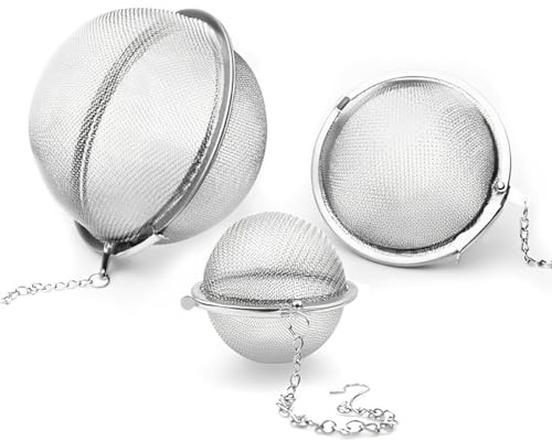 KEWUF 3 Piezas infusor de te, tetera infusiones, Bolas Infusor bolas de infusor de colador de té, cuchara de malla de acero inoxidable para hojas, filtro de hierbas y frutas