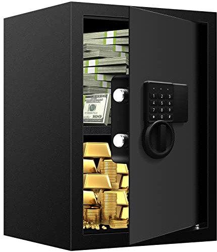 ToruKeep 70L Fireproof Safe Box with LED Sensor Light – Digital Keypad Home Document Safety Box, Electronic Combination Lock for Cash Jewelry, Steel Security Lock Box for Office (38x31x50cm)