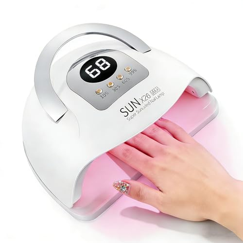 LAMPADA UV/LED PER UNGHIE DA 380 W - Asciugatore per unghie con 81 LED per una rapida asciugatura dello smalto gel, con sensore automatico e 4 timer (10 s/30 s/60 s/99 s)