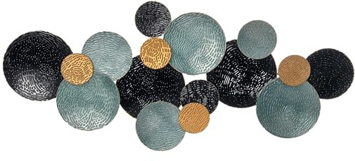 HOMCOM 3D Arte de Pared Metálico, Adornos Modernos Redondos para Colgar, Decoración para Salón, Dormitorio, Comedor, Multicolor