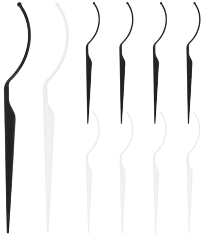 Lurrose Soporte para Exhibición de Pestañas Postizas Acrílico Transparente y Negro, 10 Piezas Compactas para Maquillaje y Organización Profesional de Estilos Variados