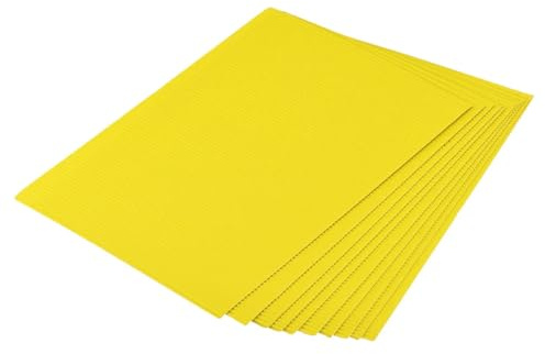 Hojas de papel ondulado Hygloss, Hojas de papel corrugado cartón for manualidades, multicolor, 30x20cm, 1mm, paquete 25(Orange Yellow)