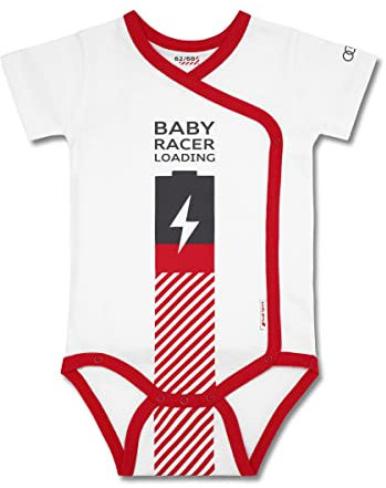Audi collection 3202200502 Wickelbody Body Strampelanzug Baby Racer Loading, weiß/rot, Größe 74/80