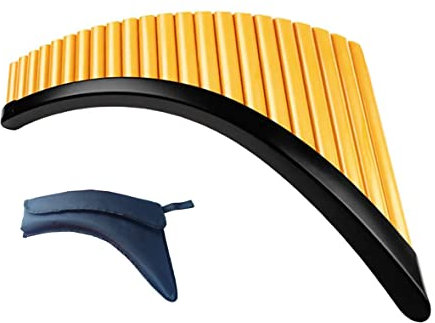 HIUHIU Panflöte 22 Pfeifen/Rohre Pan Pipe G-Key Musikinstrument ABS Kunststoff mit Tragetasche für Anfänger und Schüler,Left Hand