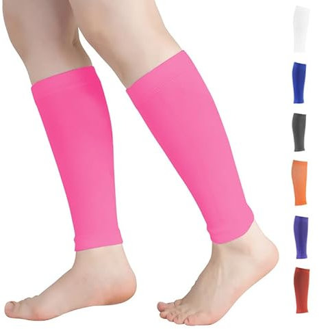 Novetec Waden Kompressionsstrümpfe für Männer und Frauen (20–30 mmHg) –stützstrümpfe zum Laufen, Radfahren, Unterstützung bei Schienbeinkantensyndrom, Reisen(Rosa, L)