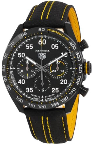 TAG Heuer Carrera X Porsche Chronograph Automatik Schwarzes Zifferblatt Herrenuhr CBN2A1H.FC6512 Schwarz 44mm Modern, Schwarz , 44 mm, Modern