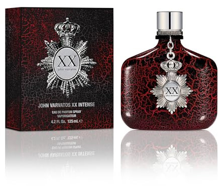 John Varvatos XX Intense Eau de Parfum Spray, Herrenduft, Holzig-amberner Duft mit Noten von Roter Ingwerblüte, Zedernholz und Tonkabohne, 125 ml