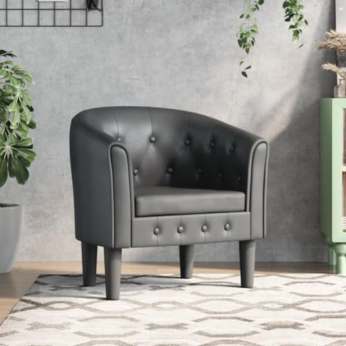 CKioict Fauteuil de jeu, pour salon, cocktail, club, en cuir synthétique, gris, convient pour le bureau, la chambre à coucher, le bureau