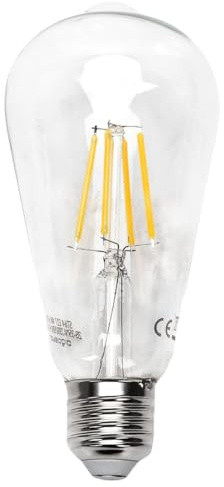 VoltShine Bombilla LED filamento ST64 E27 20W transparente, bajo consumo, luz cálida, ideal para decoración y ambientes acogedores.