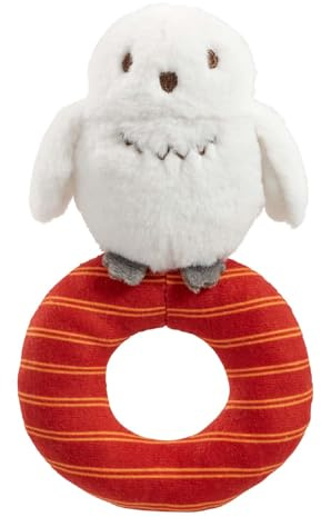 Rainbow Designs Sonajero de peluche para bebés de Harry Potter Hedwig, juguete sensorial suave para recién nacidos, adecuado desde el nacimiento, sonajero para el desarrollo temprano, tiempo de juego