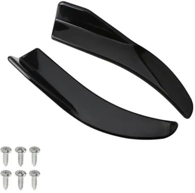 WSUMKH Auto-Stoßstangenspoiler 1 Paar vorne/hinten, Universal, ABS, Schwarzer Kunststoff, Schwarz