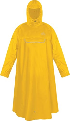 normani Unisex Regenponcho EXTRA Lang mit Ärmeln und Brusttasche für Damen und Herren - Brusttasche und 3M™ Scotchlite™ Reflektor - 100% Winddicht - 100% Wasserdicht Farbe Gelb Größe L/XL