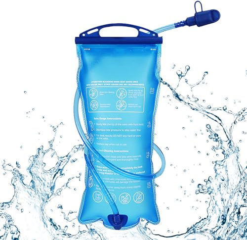 2L Water Bladder 2L Leak-Proof Hydration Bladders, BPA Free Hydration Packs Bags Pouch with Insulated Tube, Leakproof Water Reservoir for Backpack Hiking Running Cycling Camping Outdoor Sports