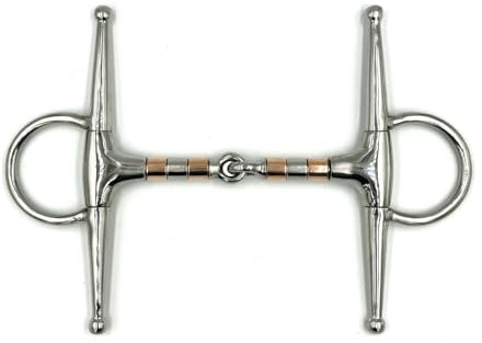 Equine Smile ES0103 Gebiss Knebeltrense Schenkeltrense Einfach Gebrochen mit Kupferrollen Kupfer Roller aus Edelstahl 21 mm (13.5 cm)