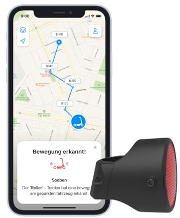 Invoxia Rastreador de Bicicletas - Bike Tracker GPS antirrobo para Bicicletas - Reflector con alertas en Tiempo Real - Suscripción de 1 año incluida - Discreto y Ligero - Resistente al Agua