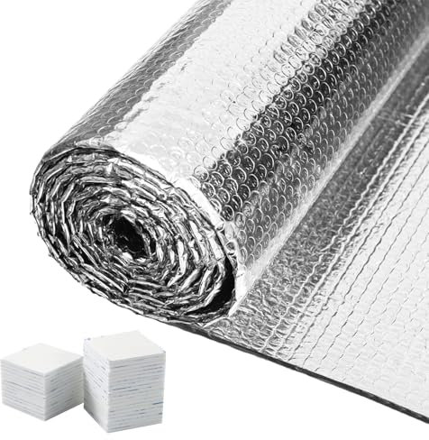 BeGrit Foil Insulation Roll 10m x 60cm Roof Thermal Barrier Radiator Reflector Panels 3mm Reflective Bubble Foil Heat Retention for Wall Loft Shed Greenhouse Campervan Home Energy Saving