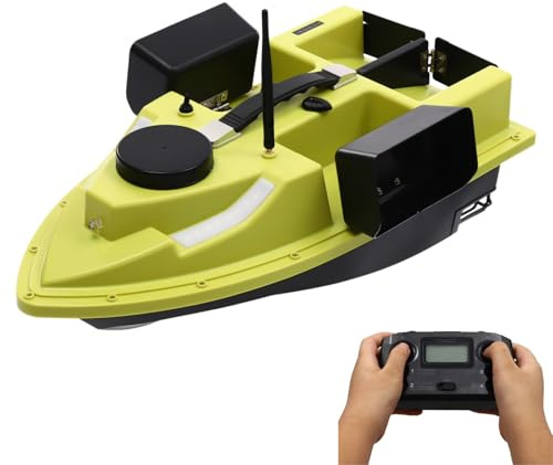 Charocean Barca da 500 m con GPS per pesca notturna, esca con luce del navigatore a LED, telecomando, barche da mangiare Bait Boat per esche telecomandate, carico 2 kg