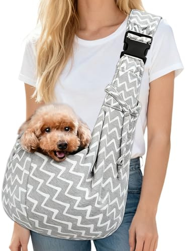 VGECEE Borsa da Viaggio per Cani, Borsa per Il Trasporto per Cane Fino a 7.5 Kg, Reversibile Borsa Trasportino Zaino Regolabile Marsupio Cane Taglia Piccola per Cani da Passeggio Viaggio Ciclismo