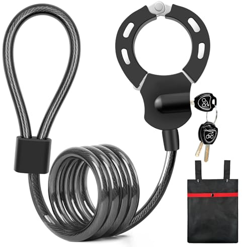 Antivol trottinette électrique, cadenas scooter électrique, Menotte antivol solide épaisseur 15 mm avec 3 clés, antivol résistant pour vélo, moto et poussette, rangement pratique inclus