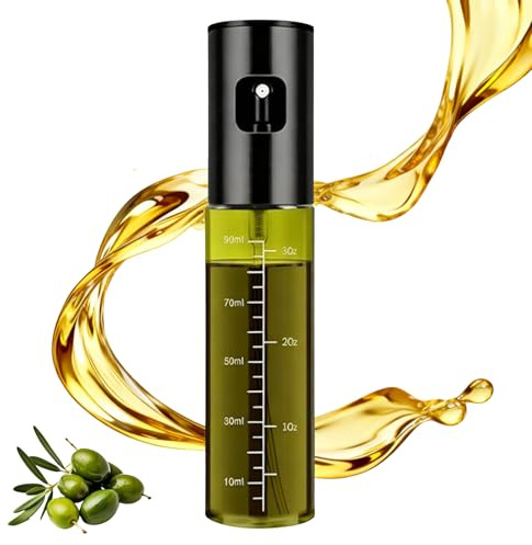 Oil Sprayer for Cooking, Light-Proof Olive Oil Sprayer Mister with Scale, 100ml Olive Oil Spray Bottle, Air Fryer Vegetable Vinegar Oil Portable Mini Kitchen Gadgets for Baking, Salad, Grilling, BBQ