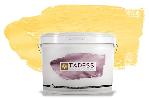 TADESSI Color Vista Wandfarbe Gelb - Sonnengelb - Matte Dispersionsfarbe - Hochwertige Innenfarbe für Wand und Decke - 5 Liter