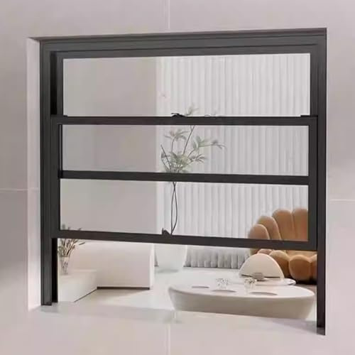 AYHARYLH Fenêtres Coulissantes Verticales en Aluminium, Remplacement De Fenêtres Domestiques en Verre Trempé,Maisons Mobiles, sous-Sol, Poulailler, Garage((WxH) 60X90CM/23.6X35.4IN)