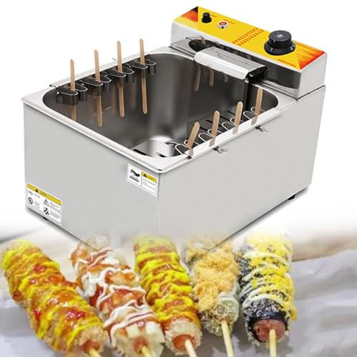 Friggitrice per Hot Dog al Formaggio Commerciale, Macchina Automatica per Piccoli Hot Dog, friggitrice per Hot Dog di Mais per Snack - Temperatura Regolabile
