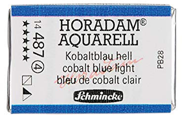 Schmincke – HORADAM® AQUARELL - feinste Künstler-Aquarellfarben, 487 Kobaltblau hell, 14 487 043, 1/1 Näpfchen