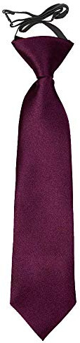 DQT Plain Satin Easy to Wear Elastic Pre-tied Tie for Boys (2-7 Years Old)