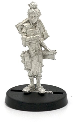 Stonehaven Elf Librarian Miniature - 36mm Lead-Free Pewter Figure, 28mm Scale, Unpainted, Made in USA