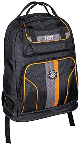 Klein Tools 55475 Tool Bag Backpack, Heavy Duty Tradesman Pro Tool Organizer/Tool Carrier with 35 Pockets for Hand Tools and Gear