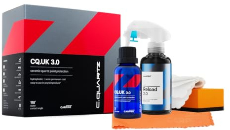 CARPRO CQUARTZ UK 3.0 - Ceramic Coating for Cars, Quartz Based Nanotechnology, Bonds to Paint, Glass, Metal and Plastic - (30ml Kit w/Reload 2.0)