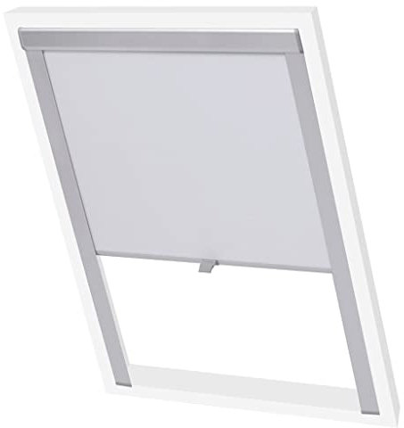 vidaXL Verdunkelungsrollo Dachfensterrollo Verdunkelung Klemmrollo Dachrollo Verdunklungsrollo Seitenzugrollo Weiß UK08