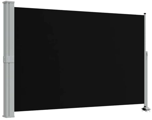 vidaXL Seitenmarkise Ausziehbar 160x300 cm Schwarz Sichtschutz Sonnenschutz
