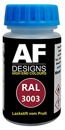 Alex Flittner Designs Penna per ritocchi RAL 3003 ROSSO RUBINO opaco 50ml ad asciugatura rapida Acrilico