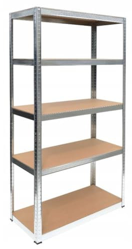 CDF Aufbewahrungsregal G9030 | 5 Einlegeböden | robuste Konstruktion | ideal für Garage, Speisekammer, Küche, Zimmer | Modern | Einfache Montage