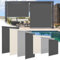Ollewiellan Senkrechtmarkise Vertikalmarkise 100x140cm Balkonmarkise Sonnenschutz, Balkonrollo, Windschutz, Seitenrollo Beschattung, Wetterbeständig für Balkon, Terrasse, Garten, Anthrazit
