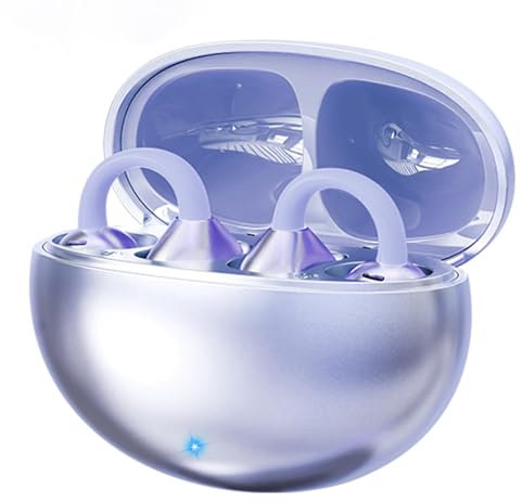 CATGIFF Auriculares Inalámbricos Bluetooth 5.4, Auriculares Inalámbricos Deportivos, Abiertos con Control Táctil Fácil, 65H de Reproducción,Carga Rápida USB-C para Running Sport,Morado