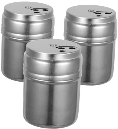 ERINGOGO 3 Pièces Distributeurs Épices Acier Inoxydable Avec Couvercle Rotatif Shakers Décoratifs Pour Assaisonnements Bouteilles Hermétiques Multifonctions Pour Cuisine Cuisson Et Voyage