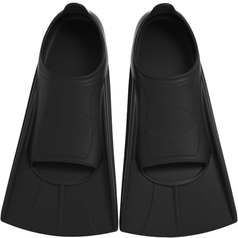 Palmes de natation courtes pour enfants, 100 % silicone, pour l'entraînement de natation, l'entraînement en eau libre, la plongée avec tuba, pour garçons et filles, débutants, taille M (36-38)