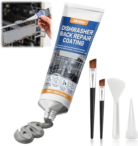 Allisway Rostfri, flytande gummi för diskmaskinskorg för diskmaskin, reparation, 50 ml, grå
