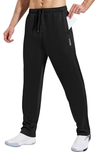 HUAKANG 1/3 Pack Mens Tracksuit Bottoms Breathable Joggers with Zip Pockets | Lightweight Sweatpant Soft Jogging Trousers Sports Casual Running Pants Comfortable